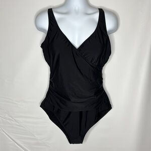 Boden Elegant Black One-Piece Swimsuit size 16